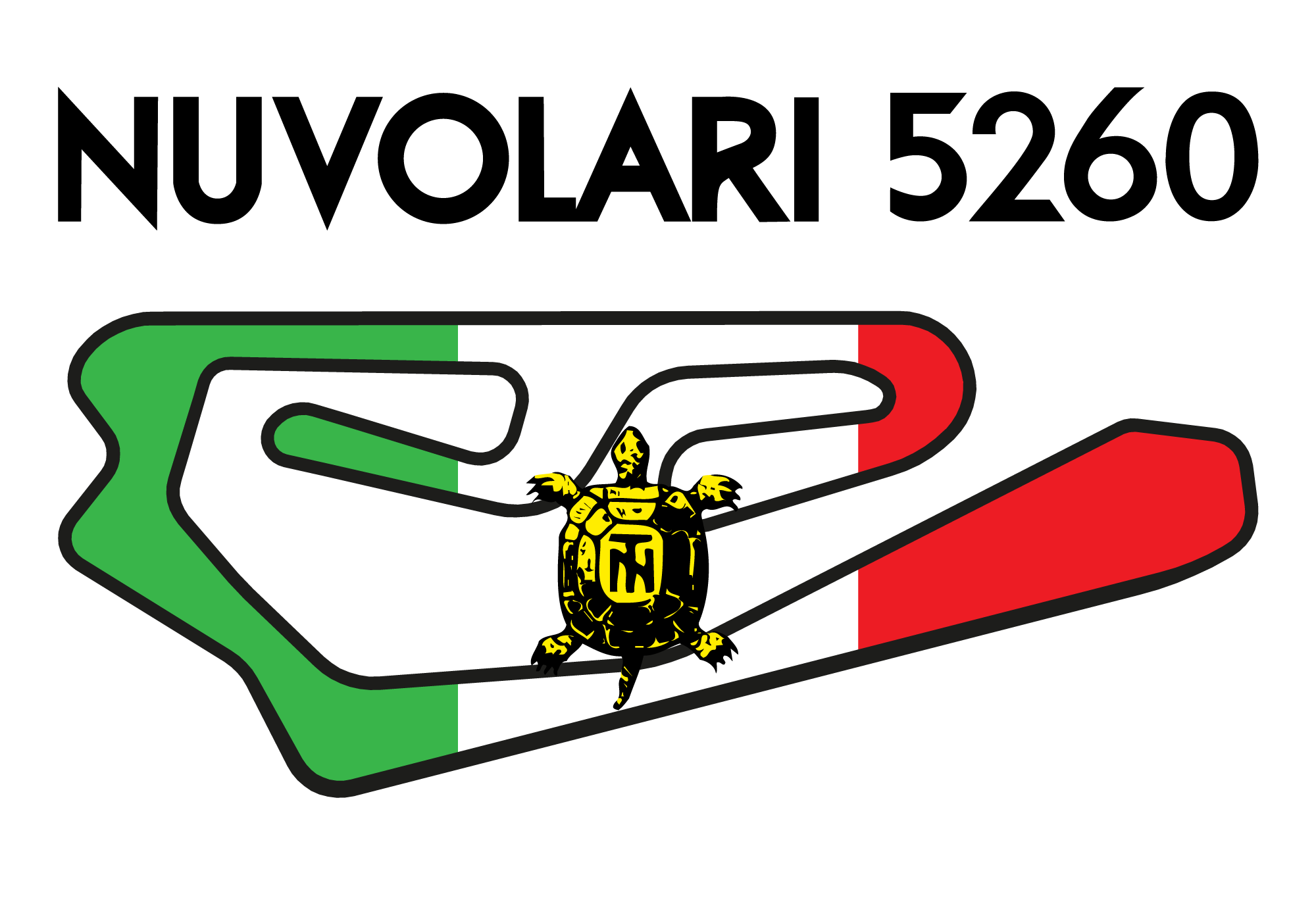 Logo of the Tazio Nuvolari Circuit with the track in the colours of the Italian flag